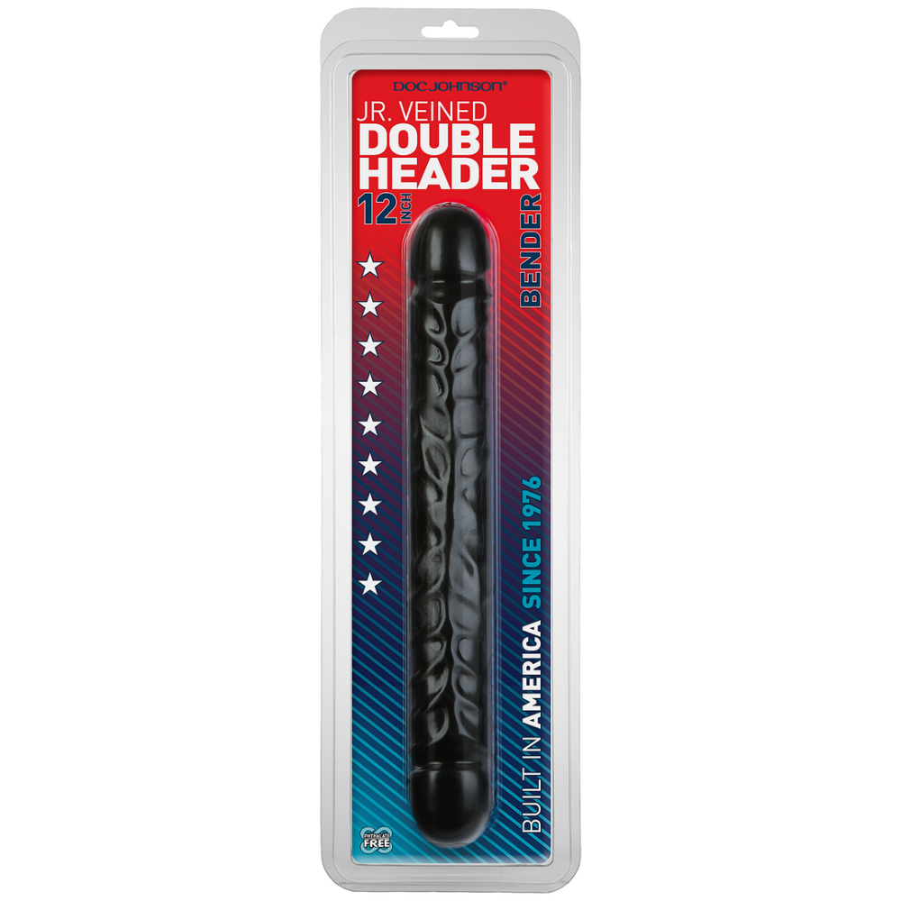 Jr. Veined Double Header - Dildo with Double Ends - 12 / 30 cm