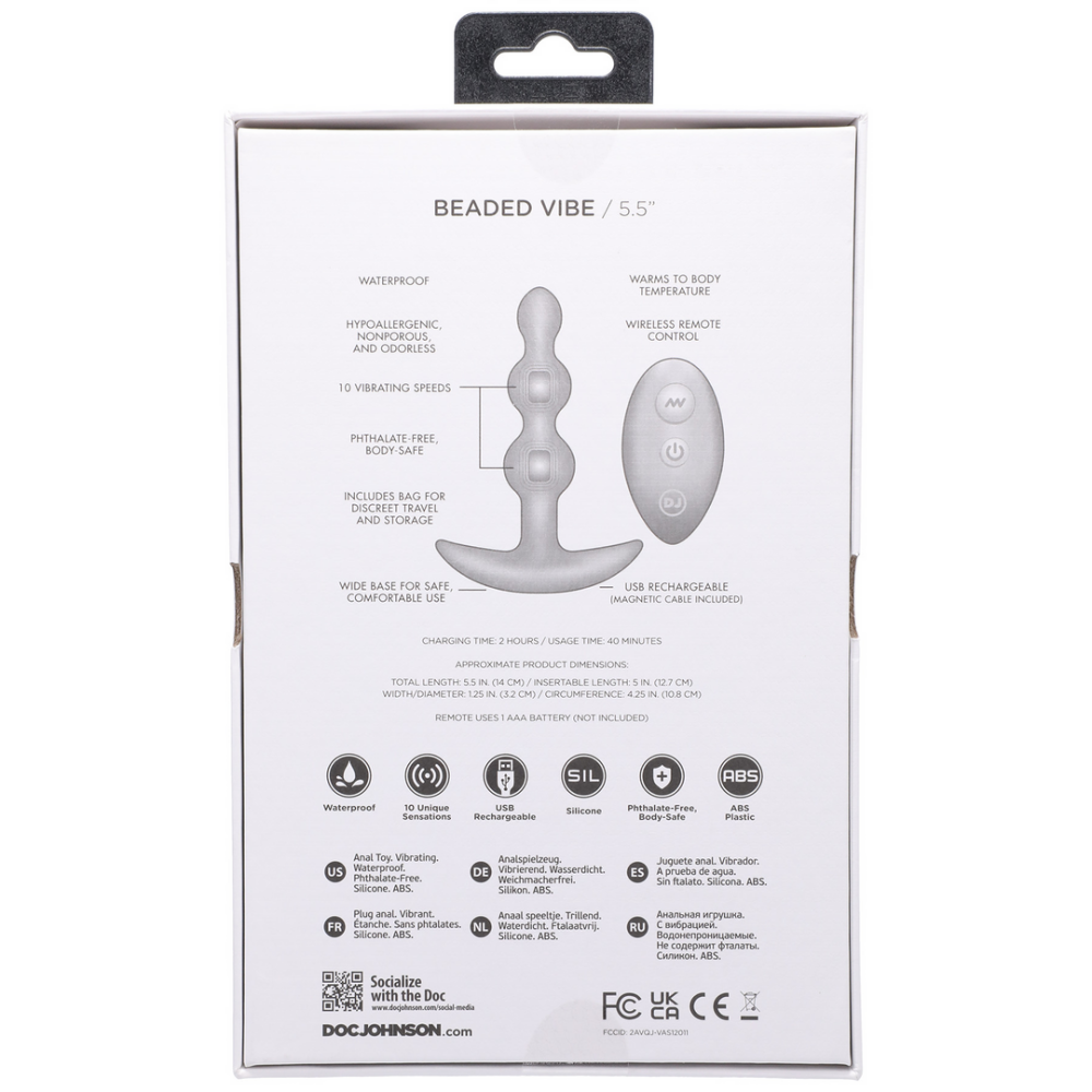 Beaded Vibe - Silicone Anal Plug with Remote Control