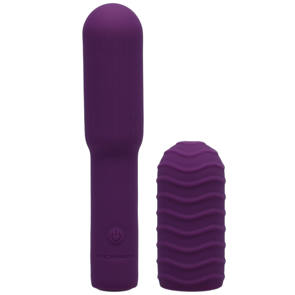 Elite - Mini Vibrator with Interchangeable Attachment - 4 / 10 cm