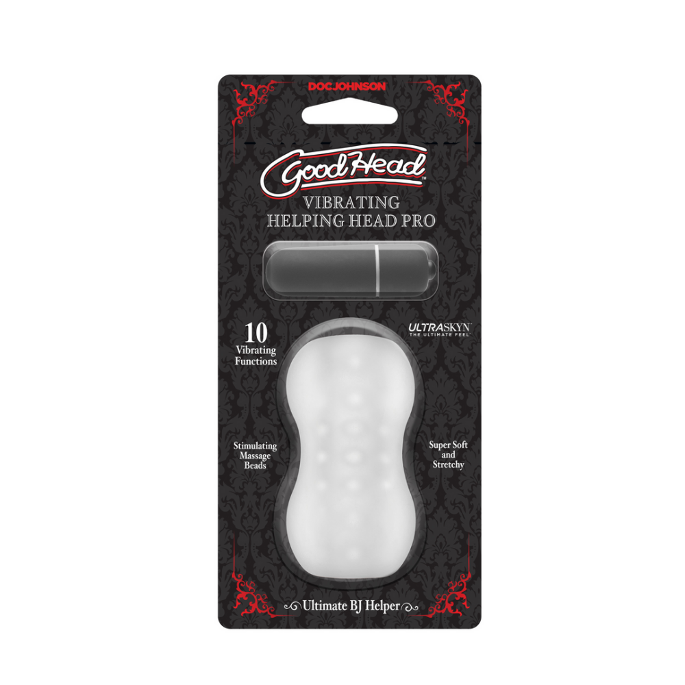 GoodHead - Helping Head Pro - Vibrating Masturbator Sleeve - Frost