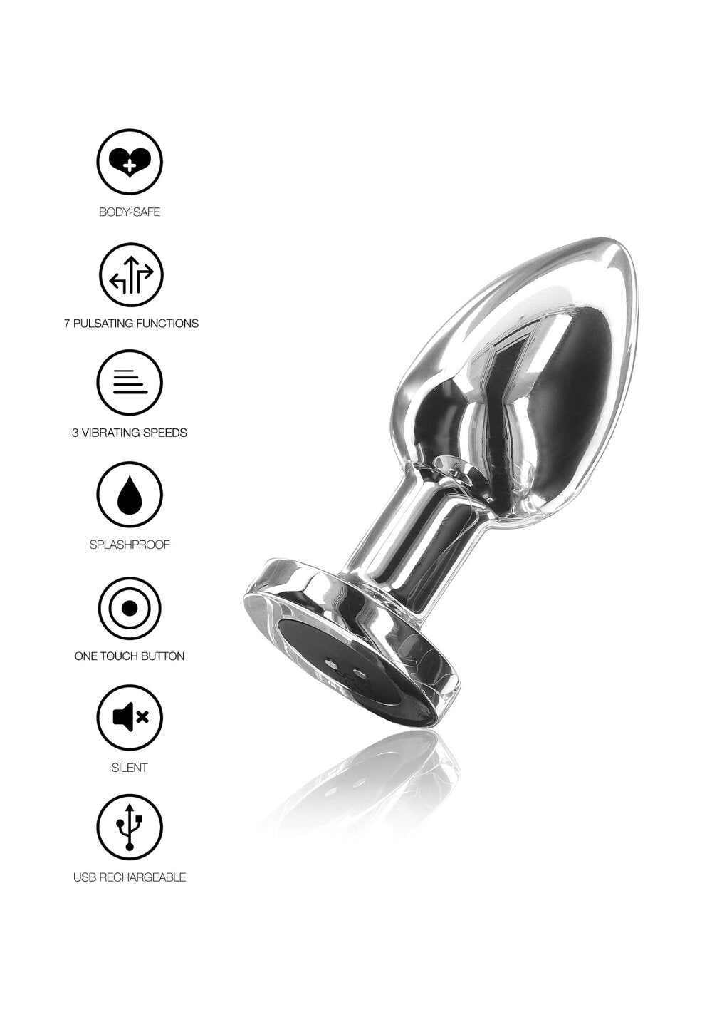 ToyJoy Buttocks Vibrating Metal Buttplug M