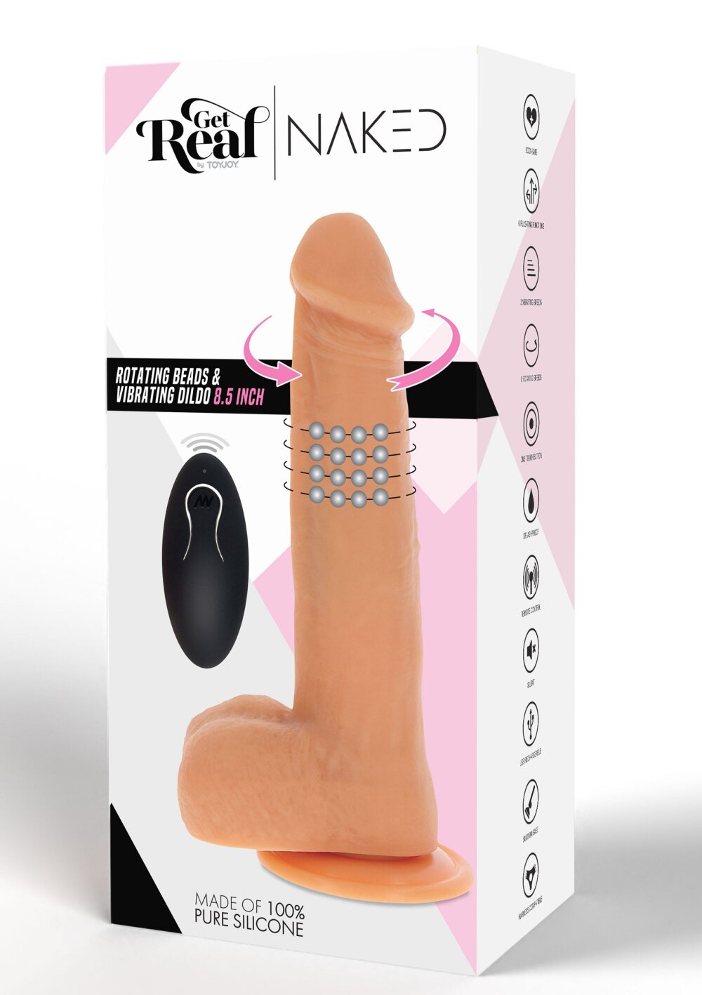 ToyJoy Get Real Rotating Beads & Vibrating Dildo 21 cm