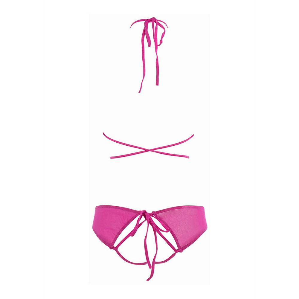 Marley - Peekaboo and Panty - L/XL - Hot Pink