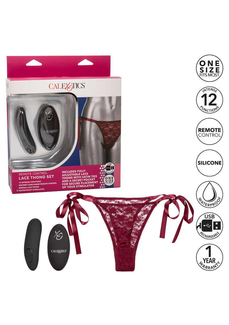 CalExotics Remote Control Lace Thong Set