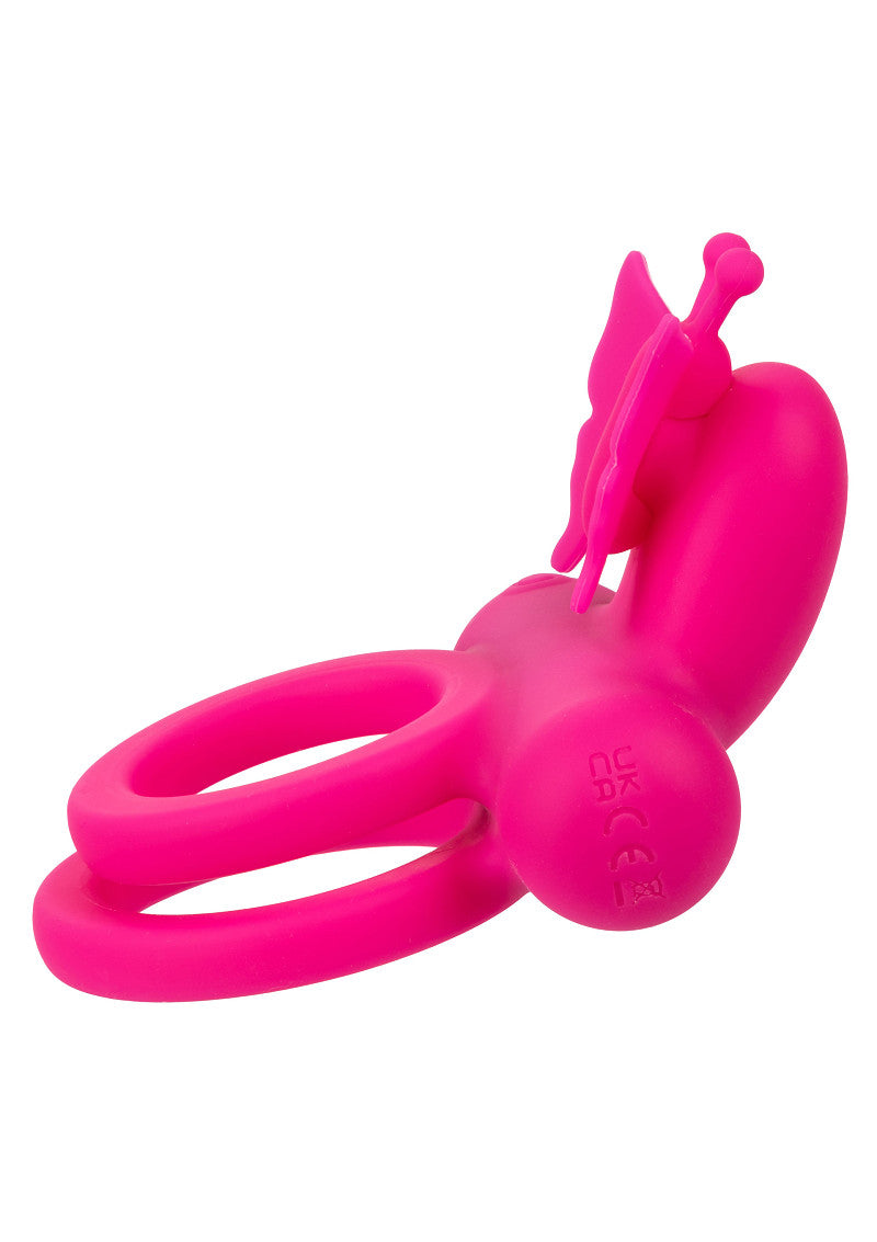 CalExotics Silicone Rechargeable Dual Butterfly Ring