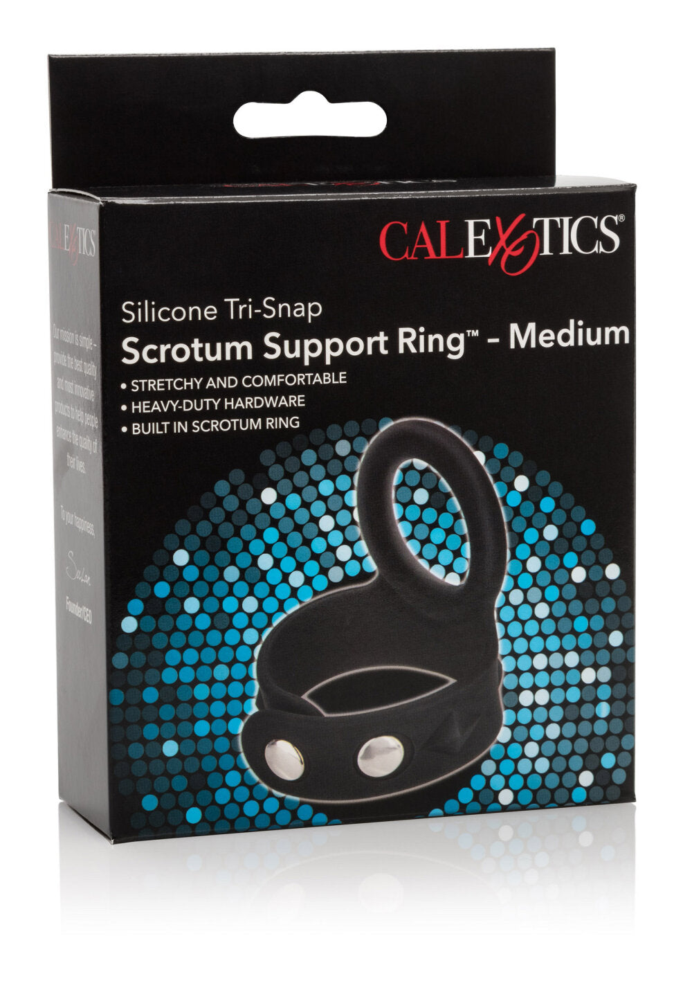 CalExotics Silicone Tri-Snap Scrotum Support Ring - Medium