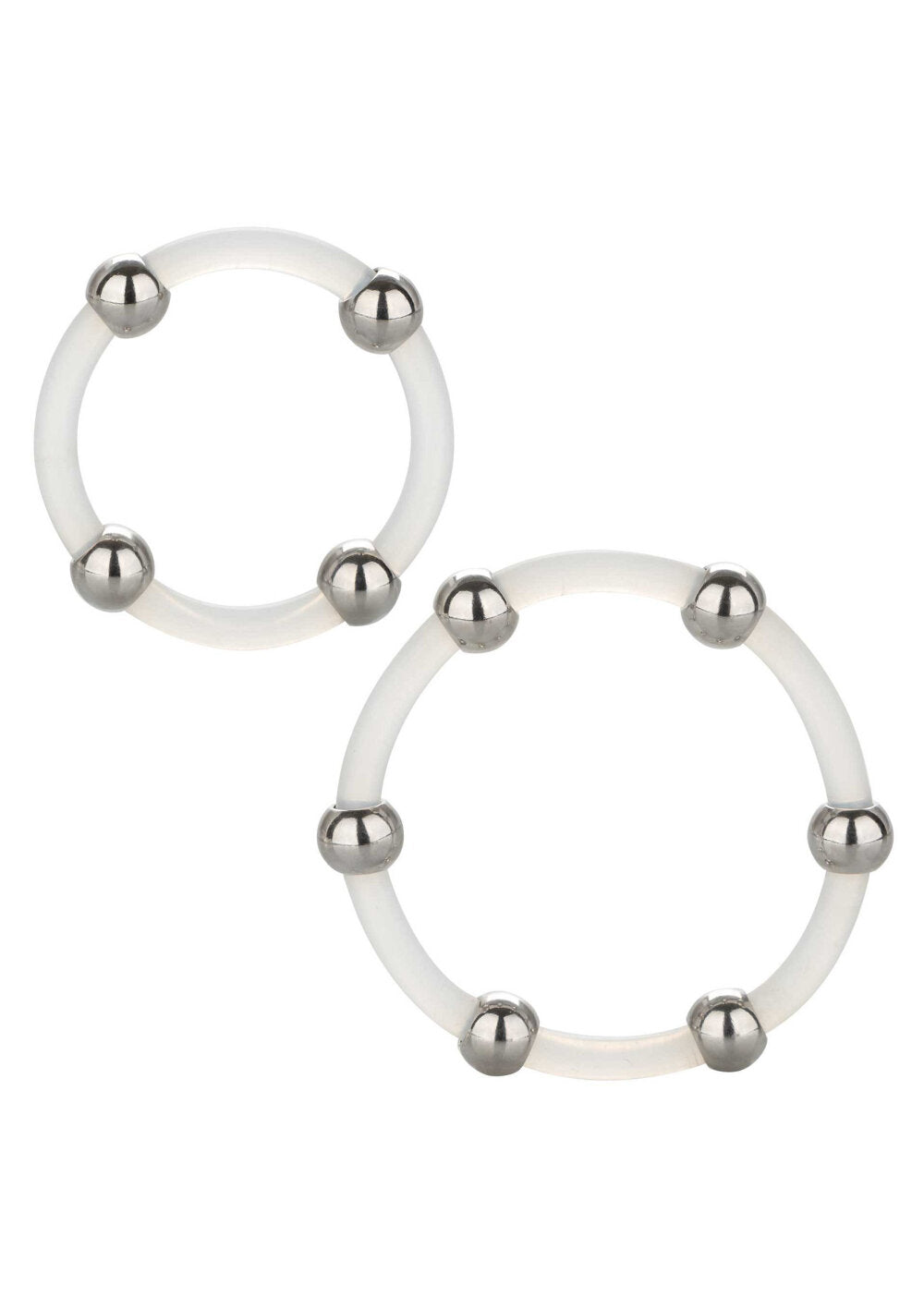 CalExotics Steel Beaded Silicone Ring Set