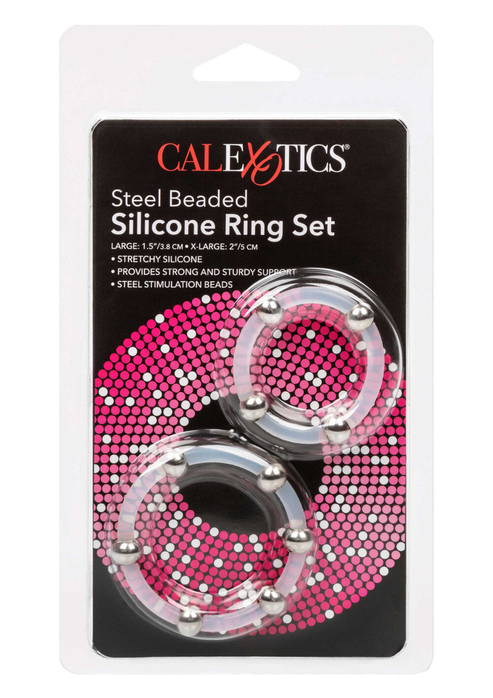 CalExotics Steel Beaded Silicone Ring Set