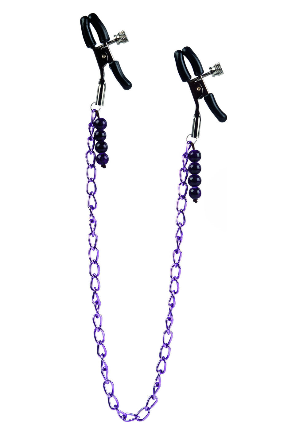 CalExotics Nipple Play Purple Chain Nipple Clamps