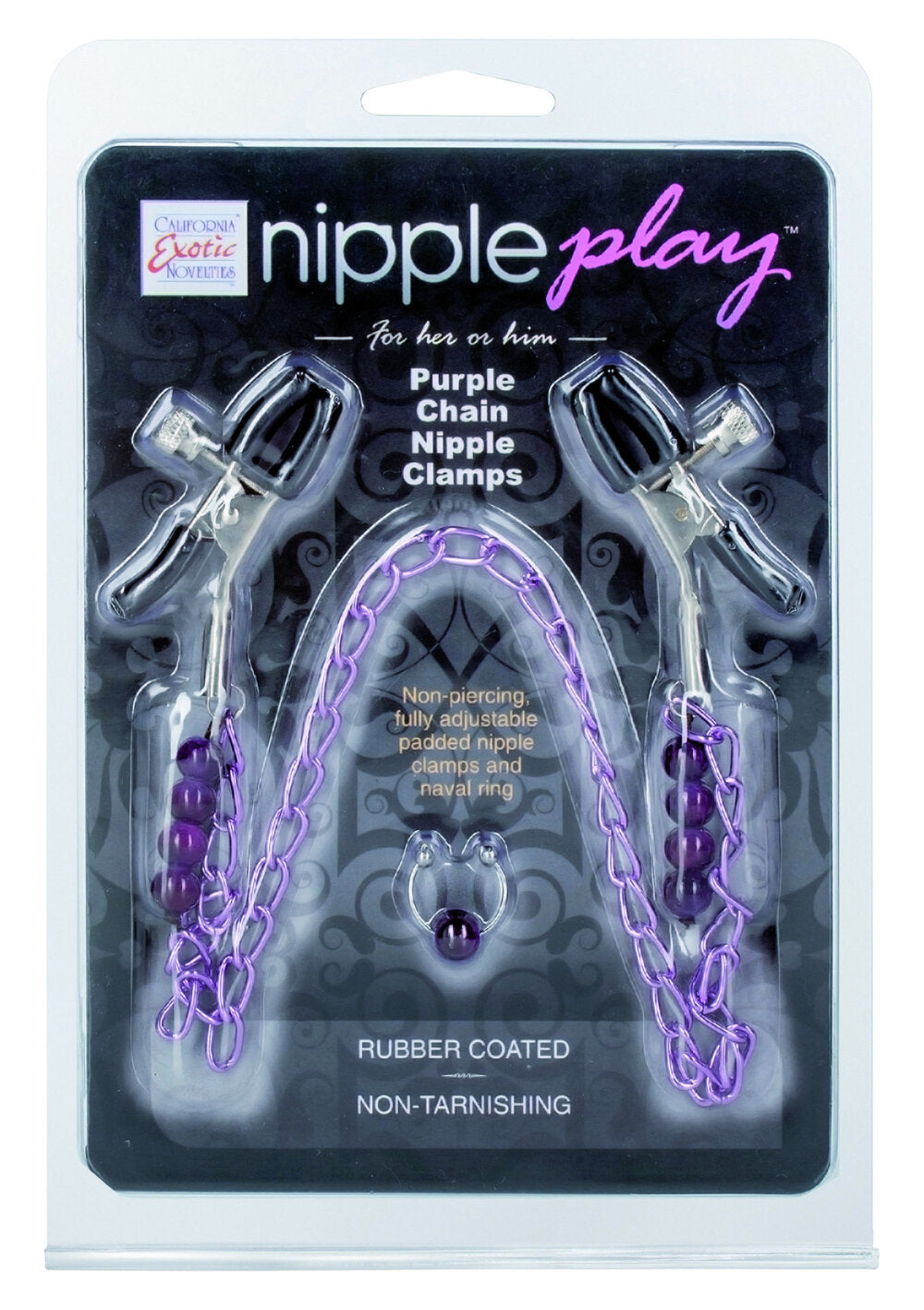 CalExotics Nipple Play Purple Chain Nipple Clamps