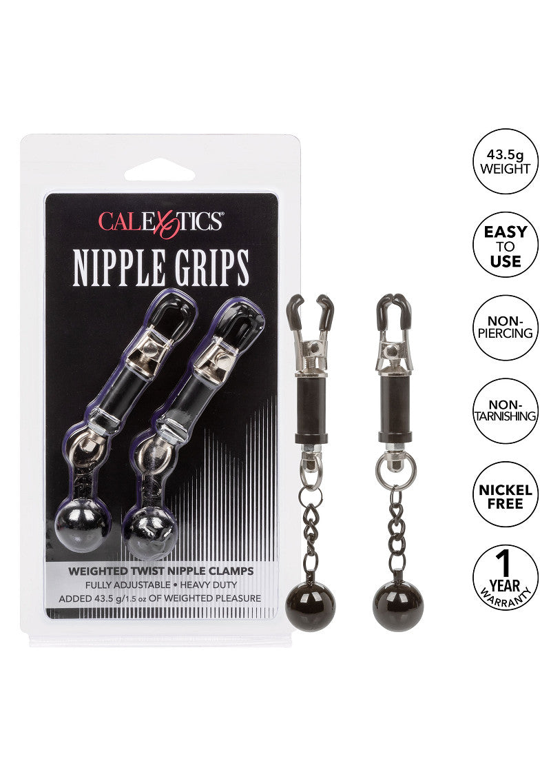 CalExotics Nipple Grips Weighted Twist Nipple Clamps