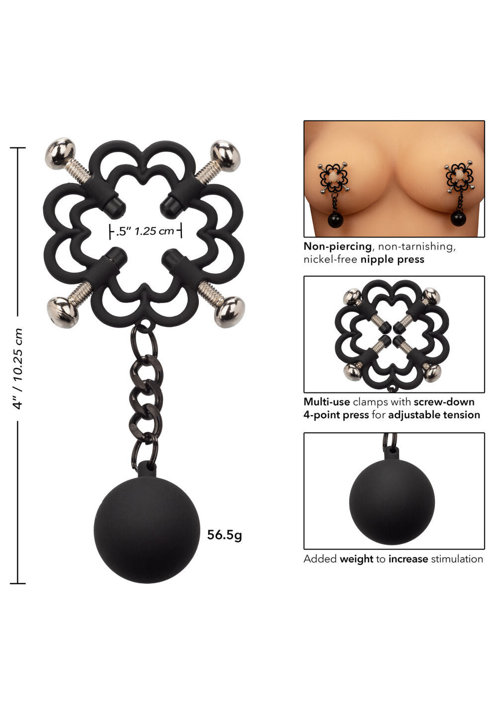 CalExotics Nipple Grips Power Grip 4-Point Weighted Nipple Press