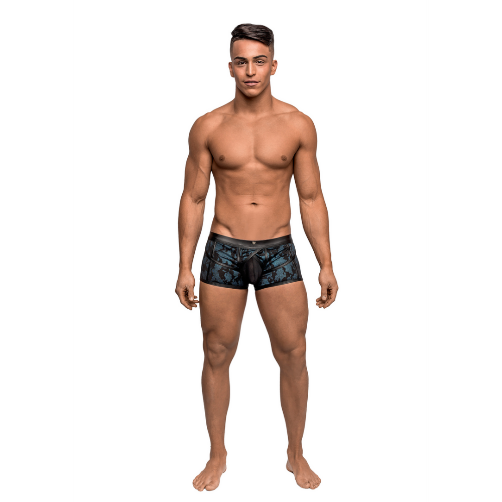 Trägershorts – S – Blau/Schwarz