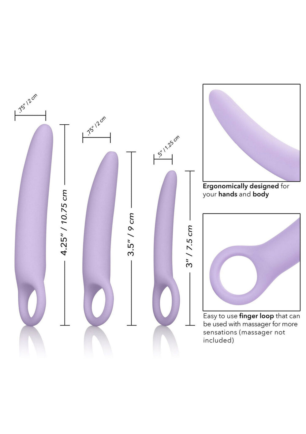 CalExotics Dr. Laura Berman Alena Set of 3 Silicone Dilators