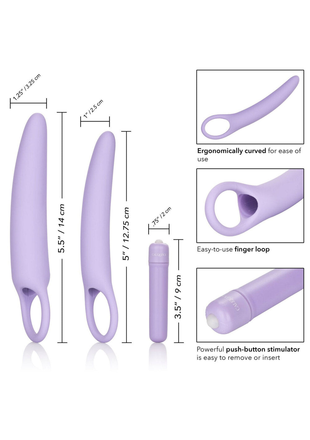 CalExotics Dr. Laura Berman Isabelle Set of 2 Vibrating Silicone Dilators