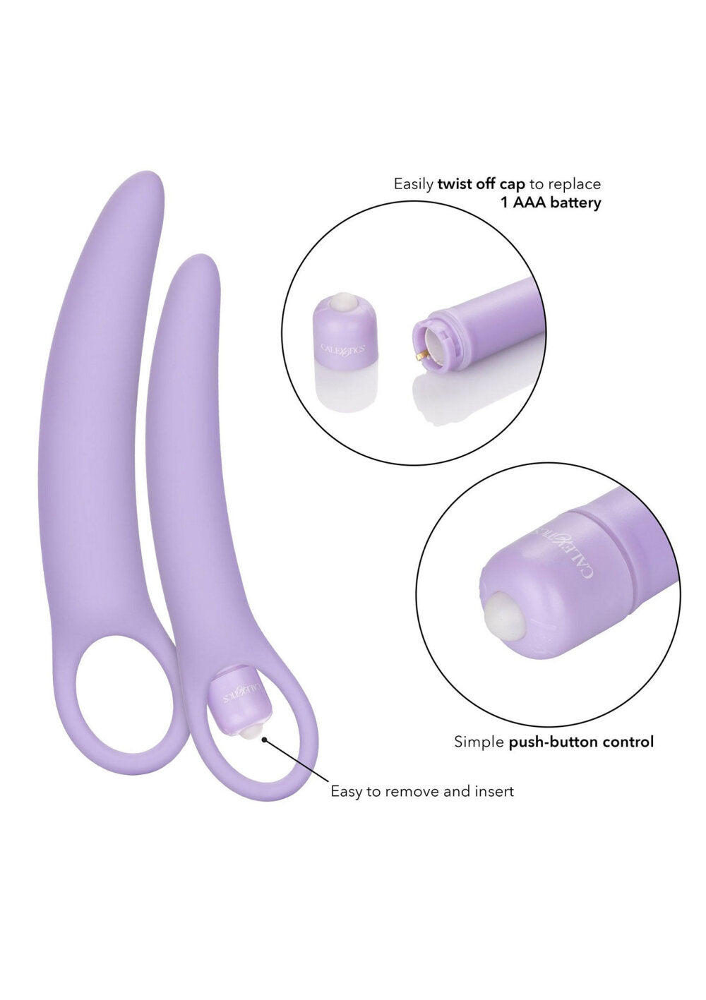 CalExotics Dr. Laura Berman Isabelle Set of 2 Vibrating Silicone Dilators