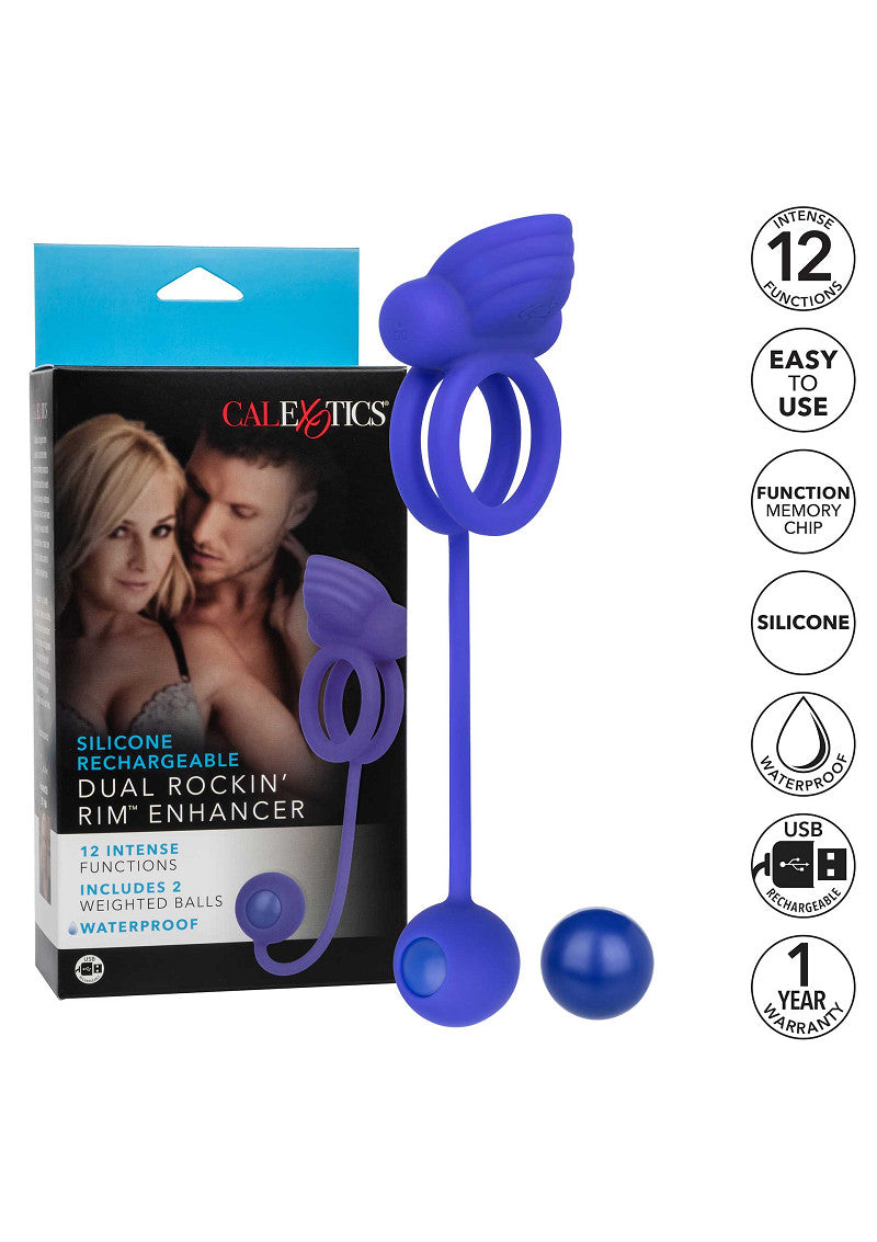 CalExotics Silicone Rechargeable Dual Rockin' Rim Enhancer