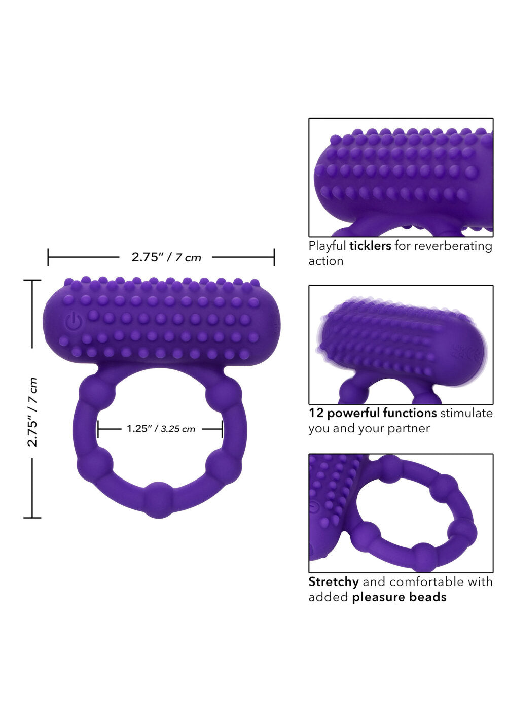 CalExotics Silicone Rechargeable 5 Bead Maximus Ring