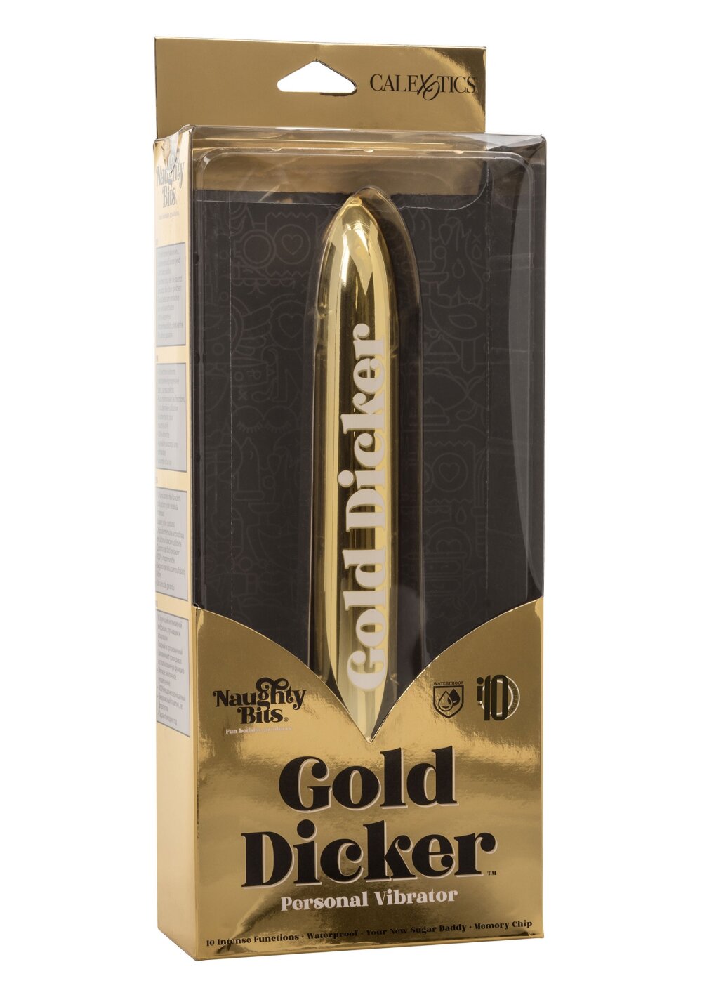 CalExotics Naughty Bits Gold Dicker Personal Vibrator