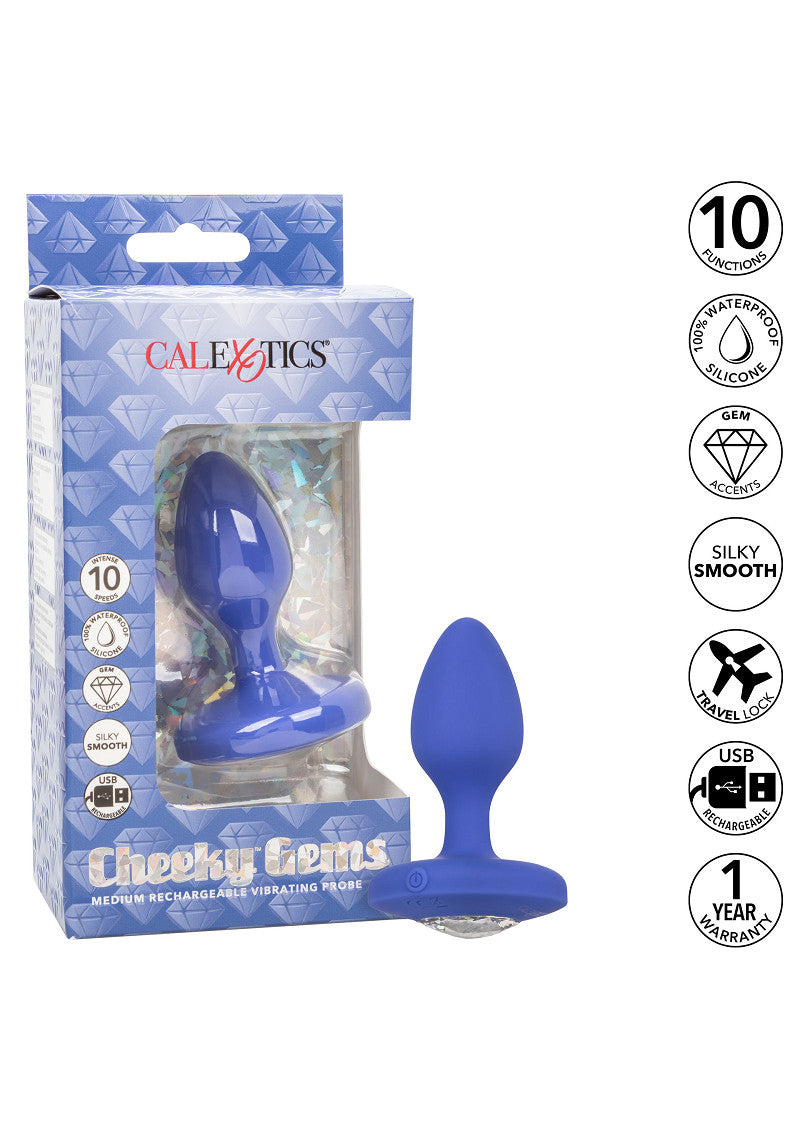 CalExotics Cheeky Gems Medium Rechargeable Vibrating Probe