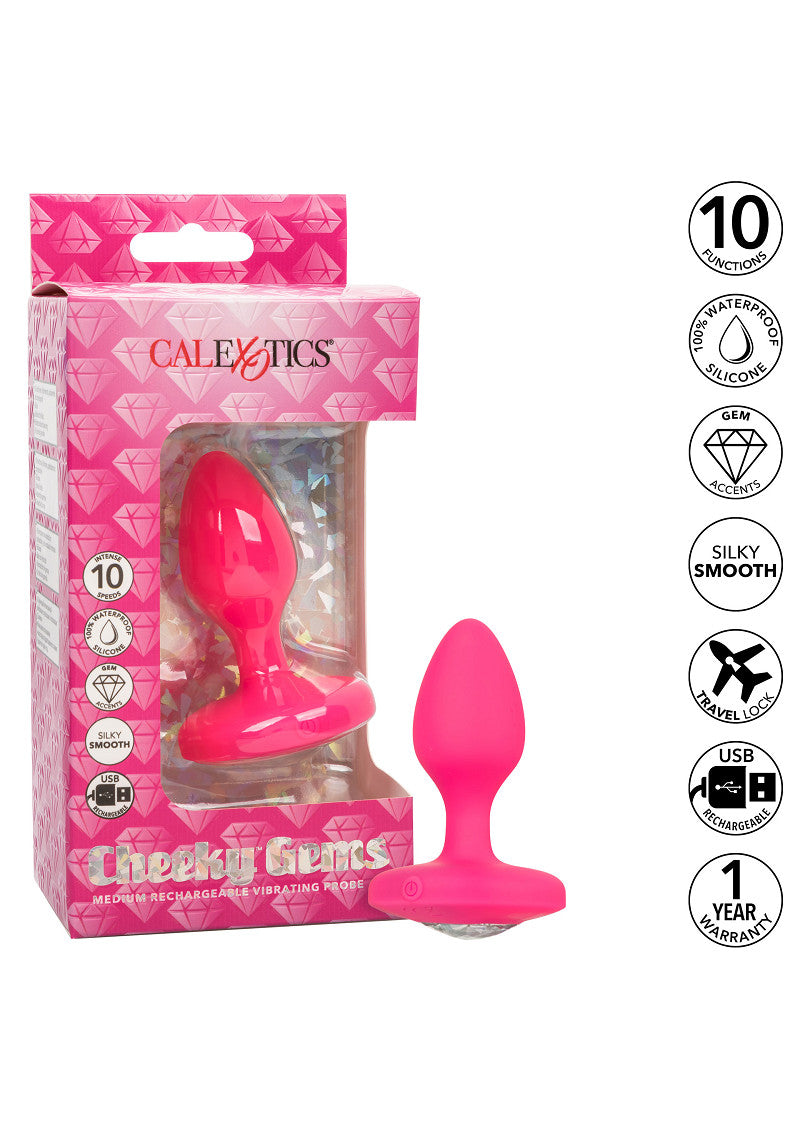 CalExotics Cheeky Gems Medium Rechargeable Vibrating Probe