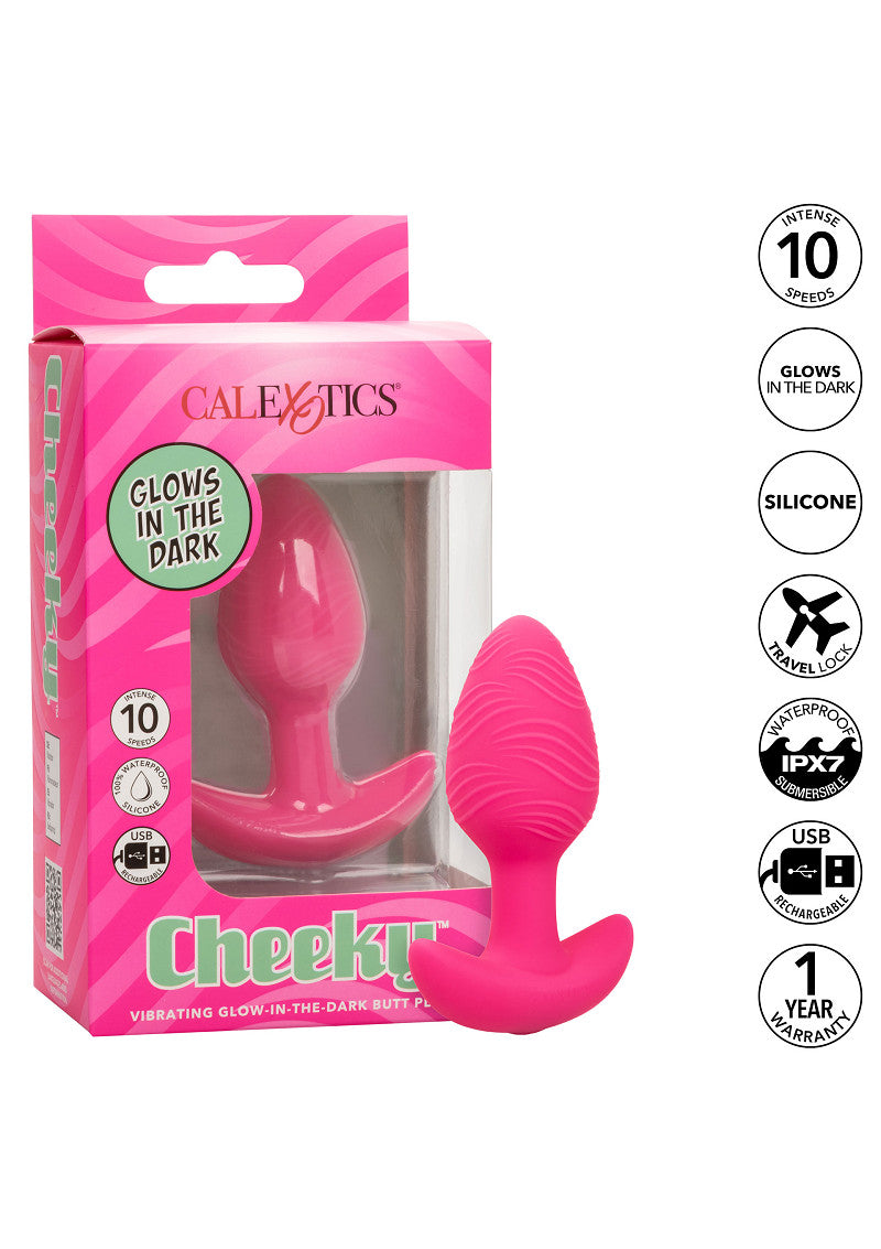 CalExotics Cheeky Vibrating Glow-In-The-Dark Butt Plug Small