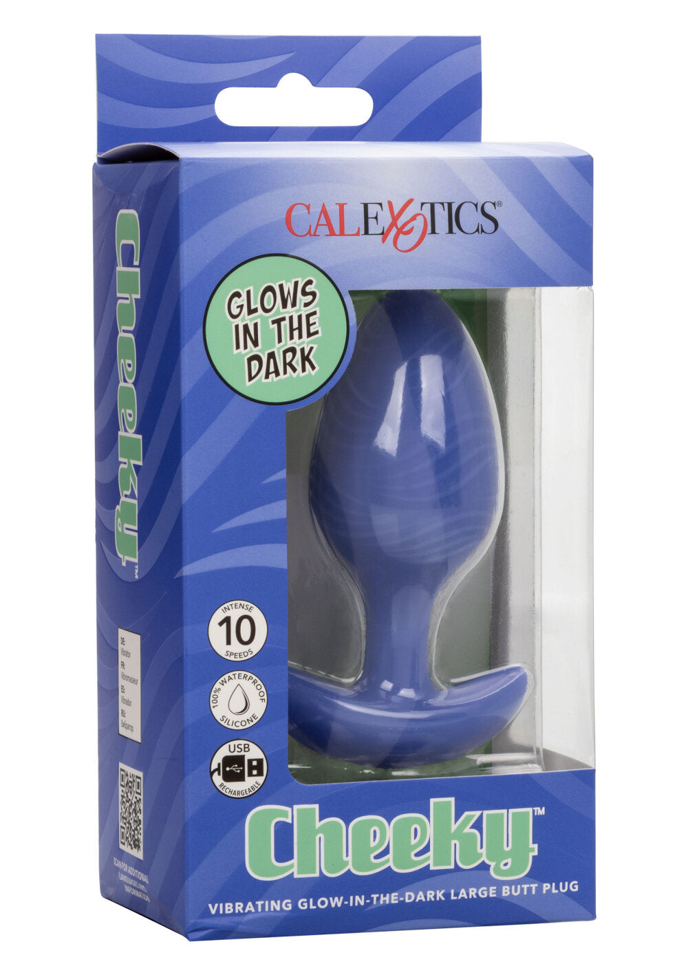 CalExotics Cheeky Vibrating Glow-In-The-Dark Butt Plug Large