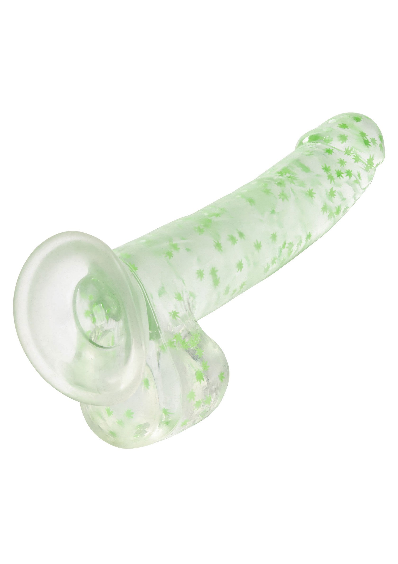 CalExotics Naughty Bits I Leaf Dick Glow-In-The-Dark Weed Leaf Dildo