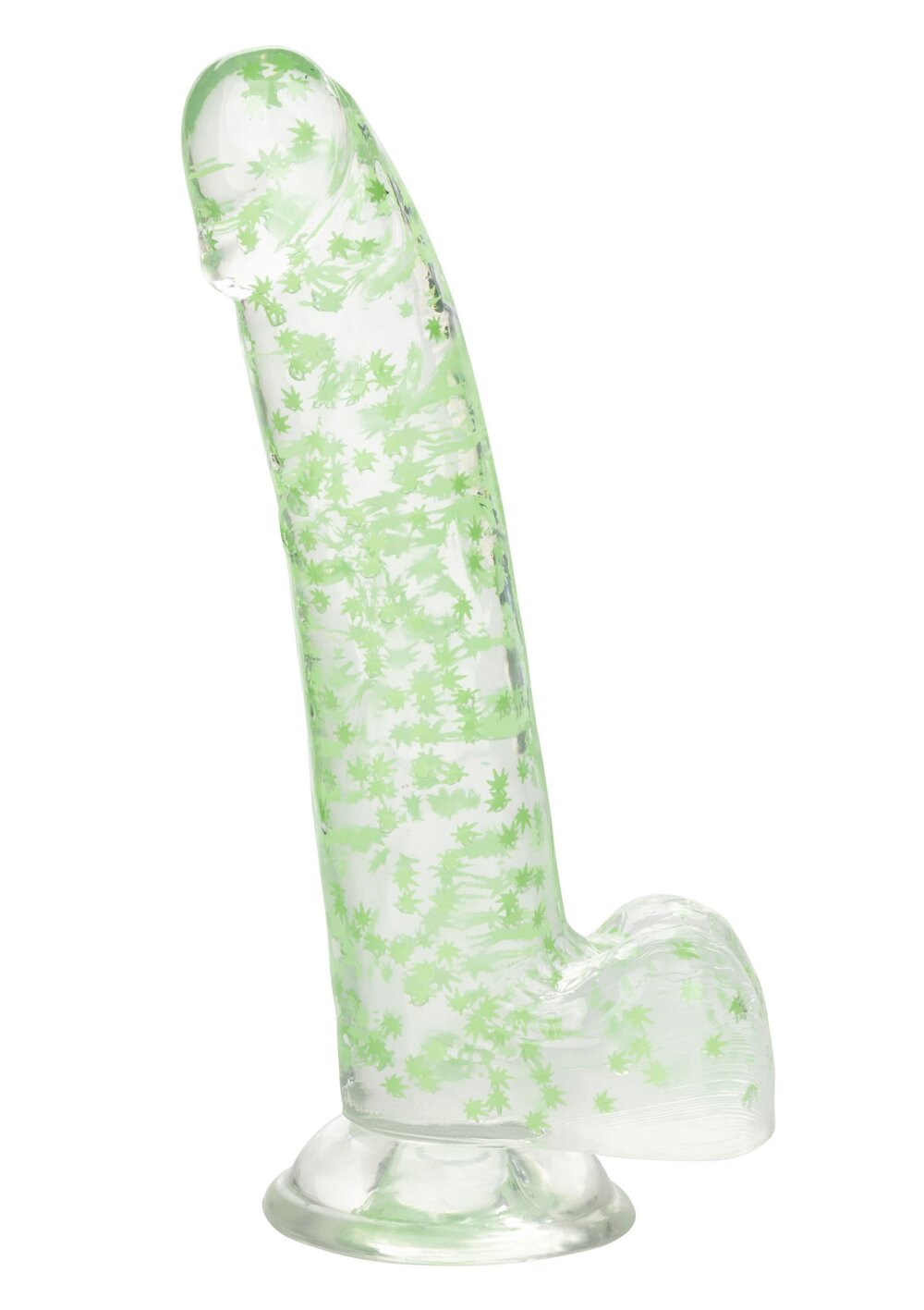 CalExotics Naughty Bits I Leaf Dick Glow-In-The-Dark Weed Leaf Dildo