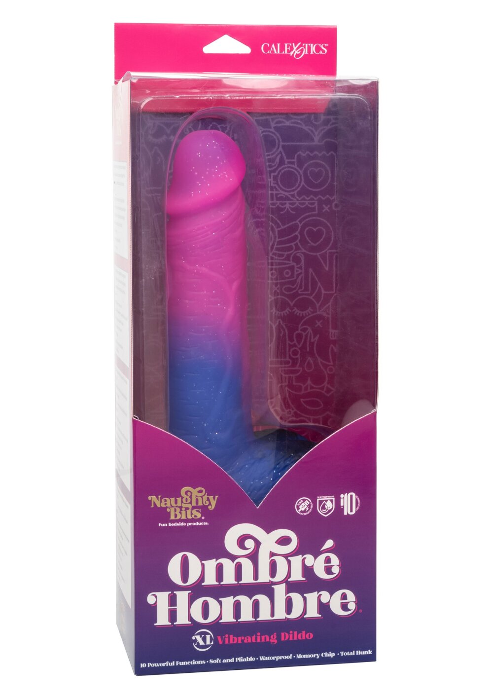 CalExotics Naughty Bits Ombré Hombre XL Vibrating Dildo