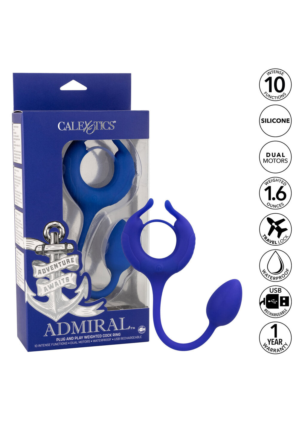 CalExotics Admiral Plug and Play Weighted Cock Ring