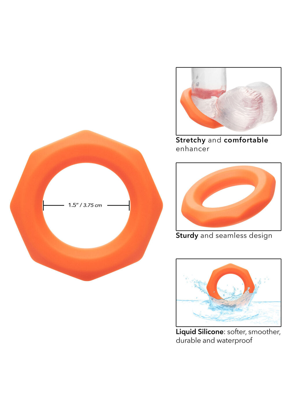 CalExotics Alpha Liquid Silicone Sexagon Ring