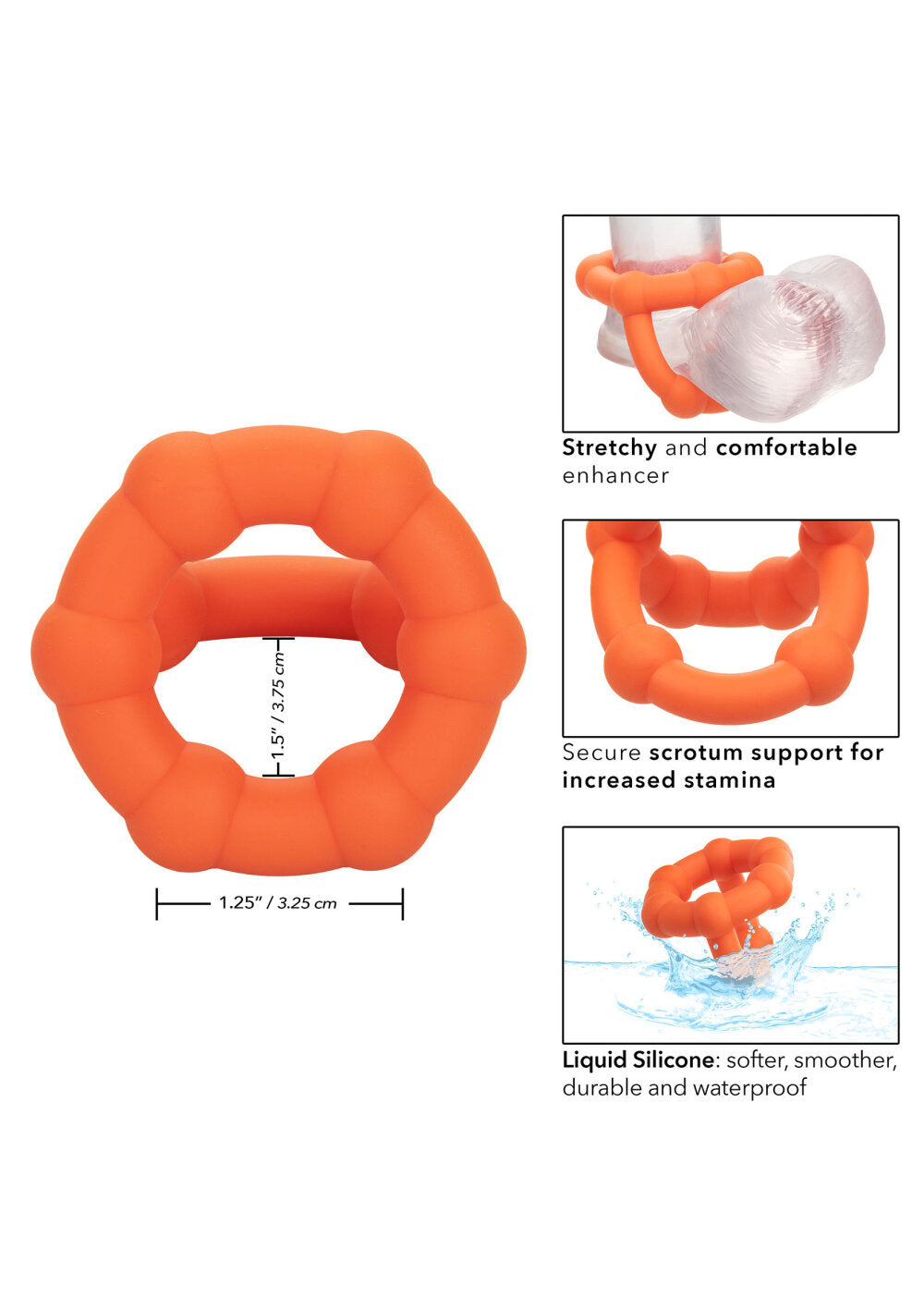 CalExotics Alpha Liquid Silicone All Star Ring