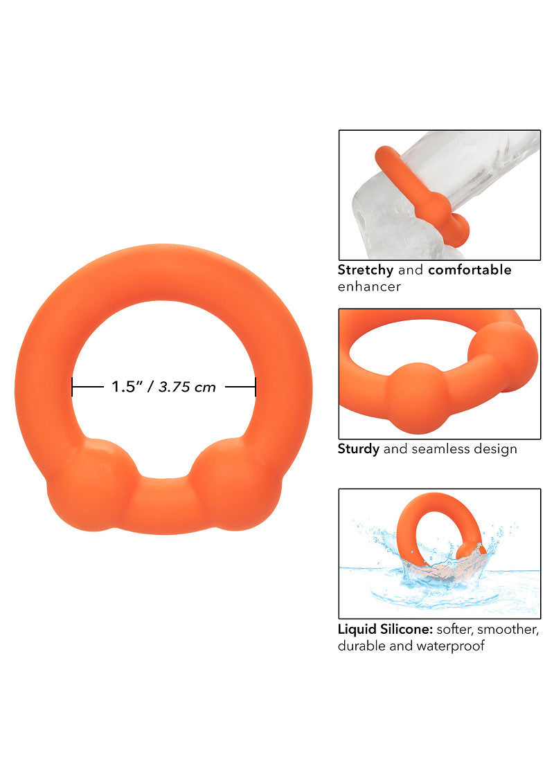 CalExotics Alpha Liquid Silicone Dual Ball Ring