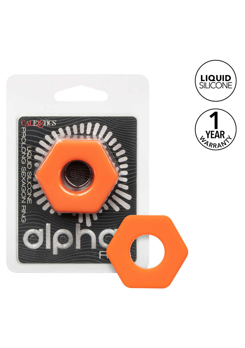 CalExotics Alpha Liquid Silicone Prolong Sexagon Ring