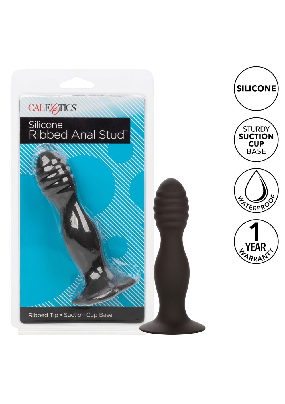 CalExotics Silicone Ribbed Anal Stud