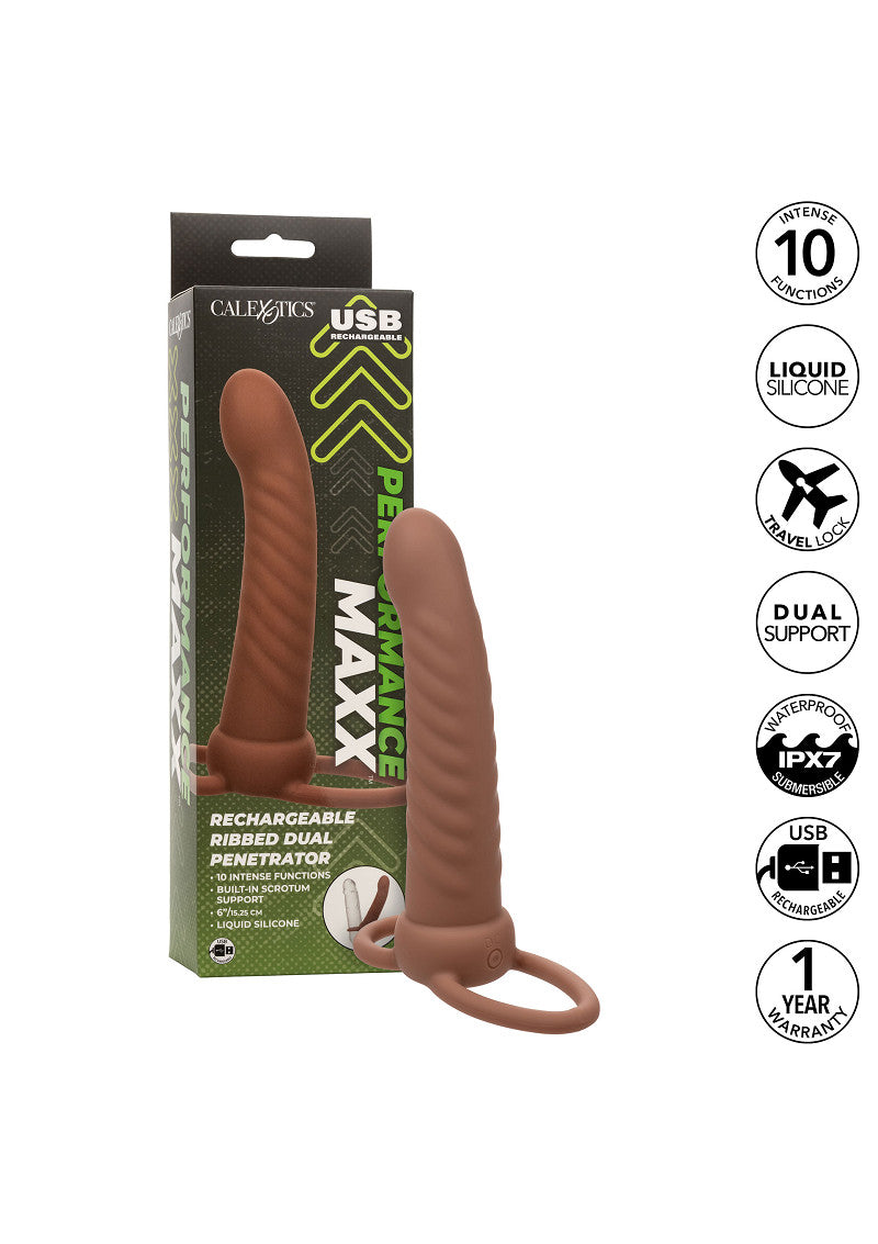 CalExotics Performance Maxx Rechargeable Ribbed Dual Penetrator