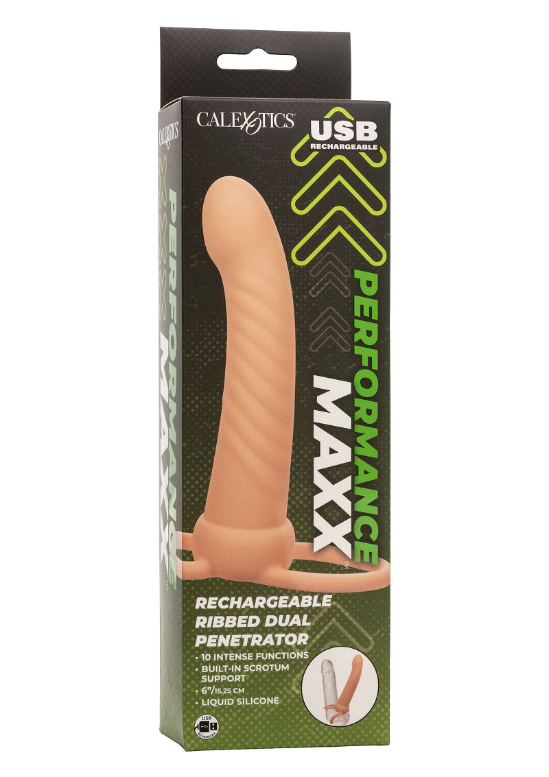 CalExotics Performance Maxx Rechargeable Ribbed Dual Penetrator