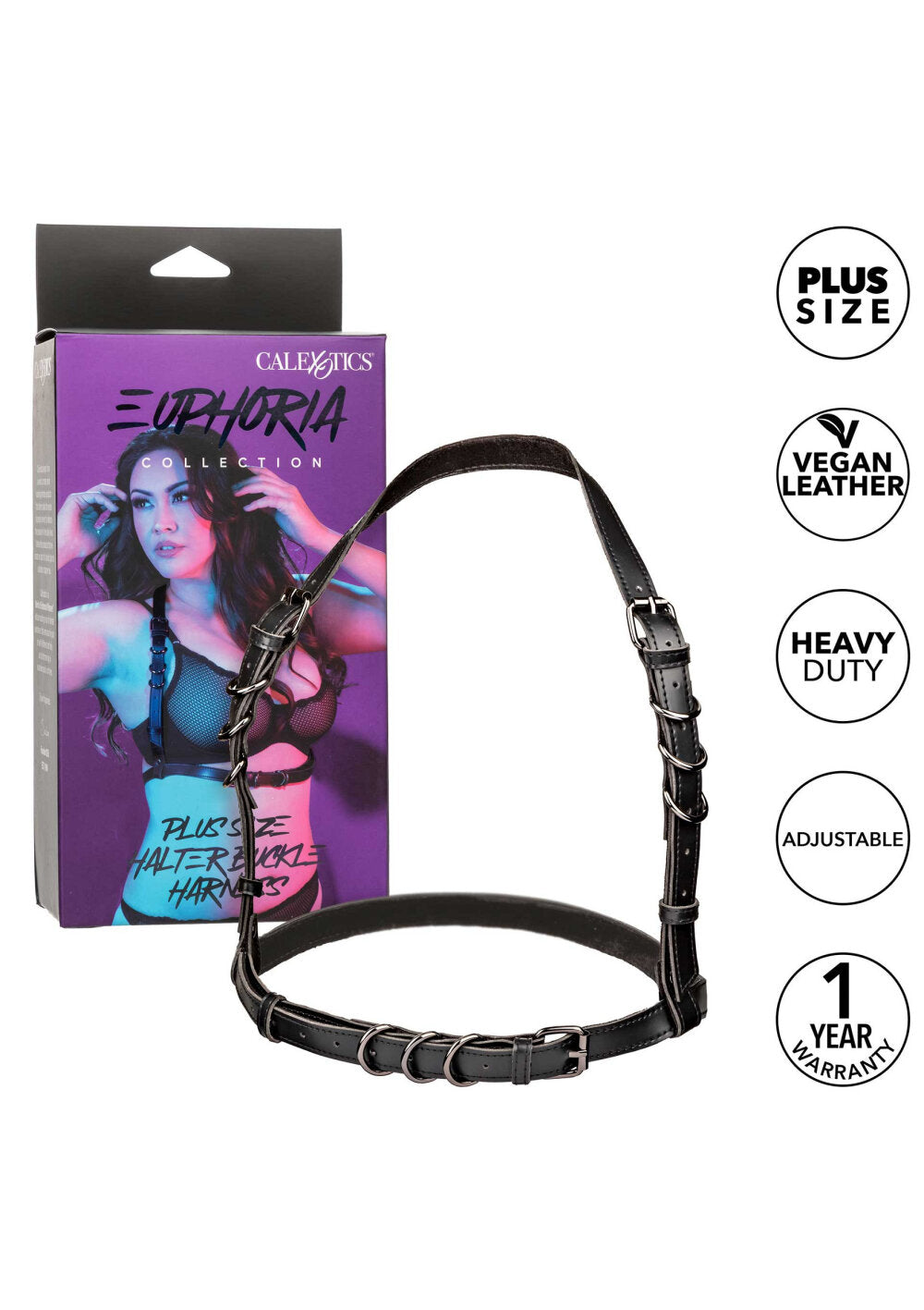 CalExotics Euphoria Collection Plus Size Halter Buckle Harness