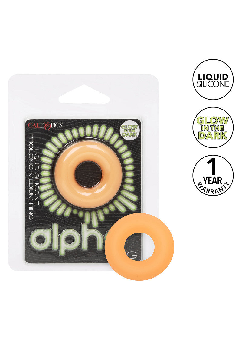 CalExotics Alpha Glow-In-The-Dark Liquid Silicone Prolong Medium Ring