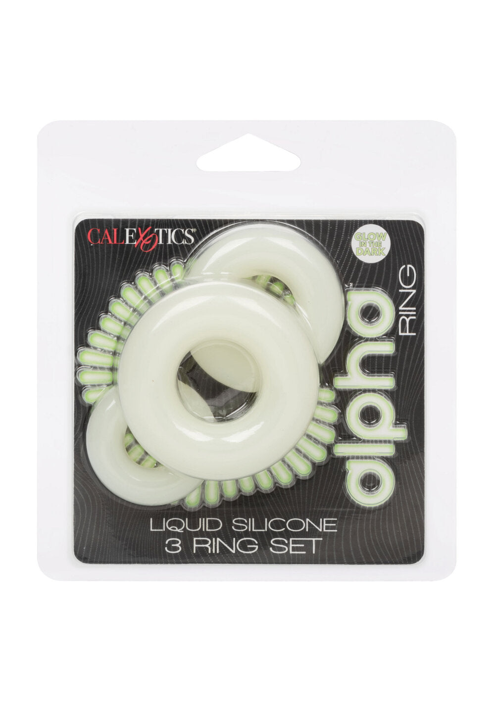 CalExotics Alpha Glow-In-The-Dark Liquid Silicone 3 Ring Set