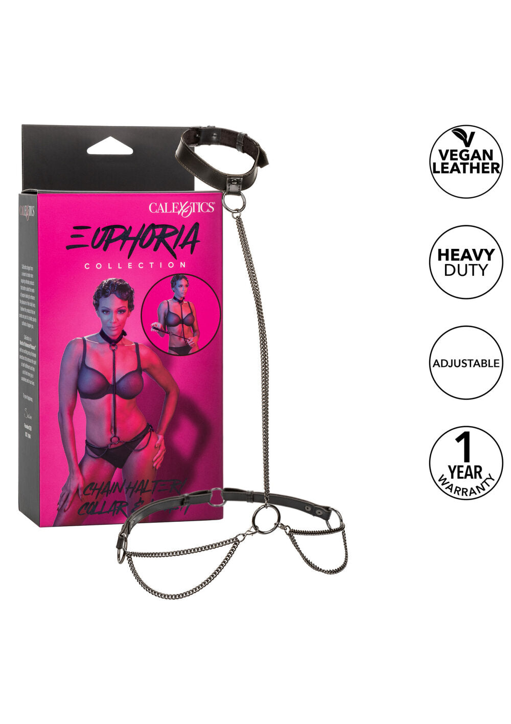 CalExotics Euphoria Collection Chain Halter/Collar & Leash