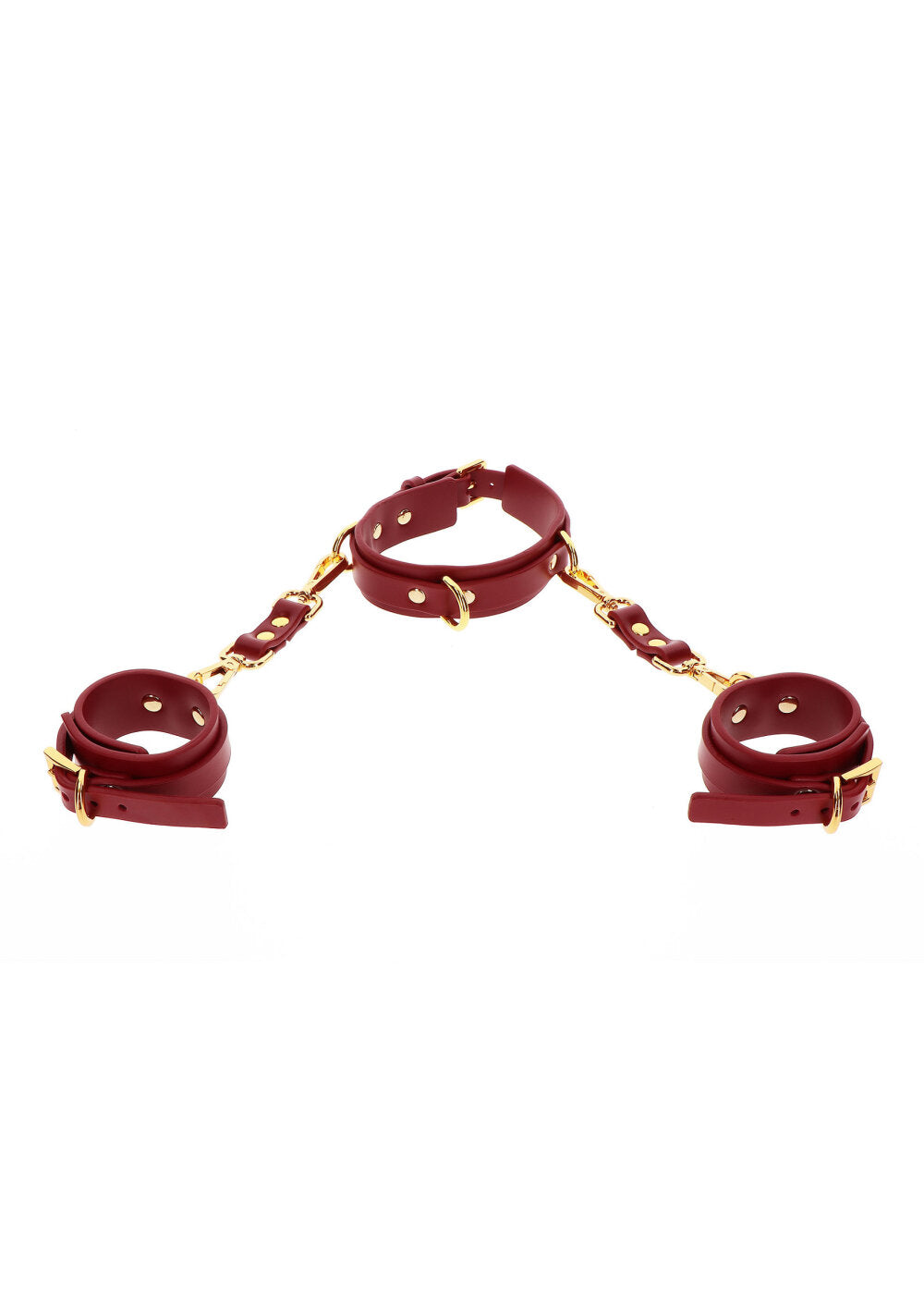 Taboom Bondage in Luxury D-Ring Collar and Wrist Cuffs