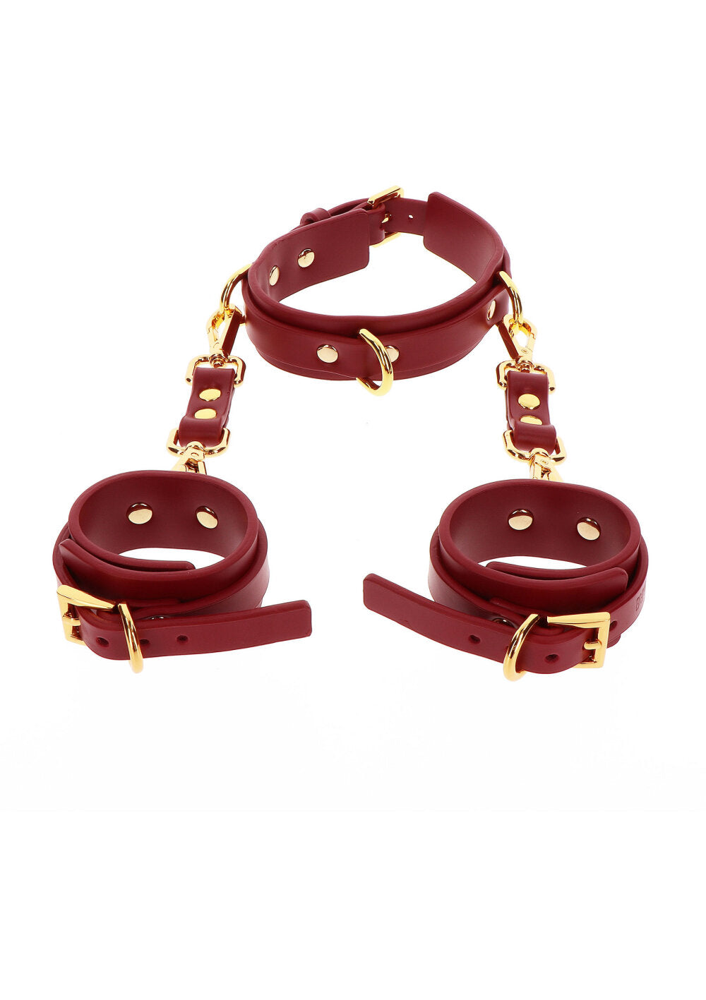 Taboom Bondage in Luxury D-Ring Collar and Wrist Cuffs