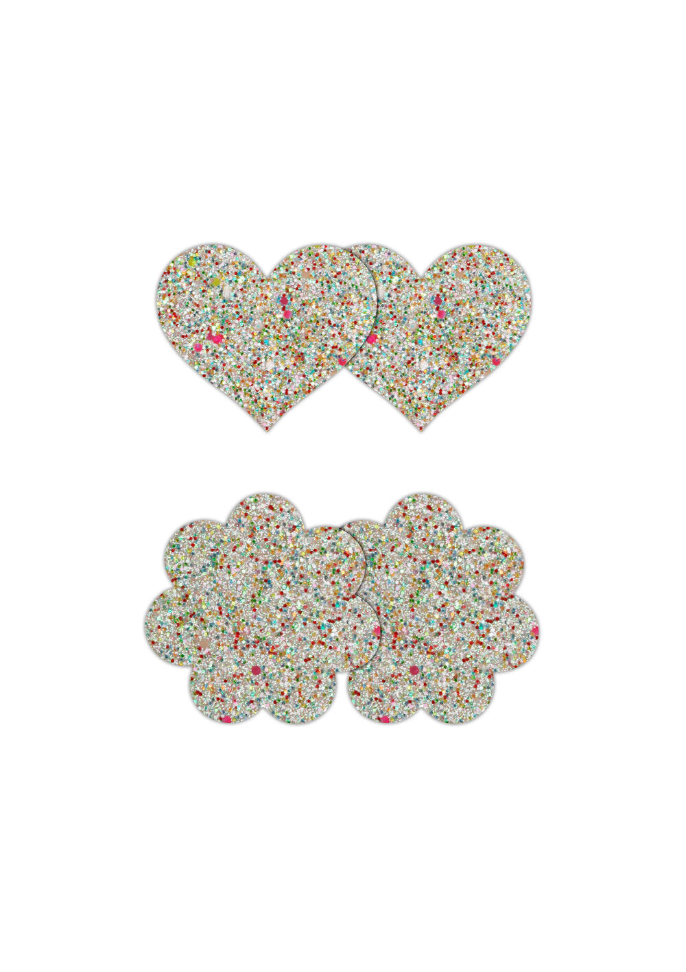 NS Novelties Pretty Pasties Heart & Flower Glow 2 Pair