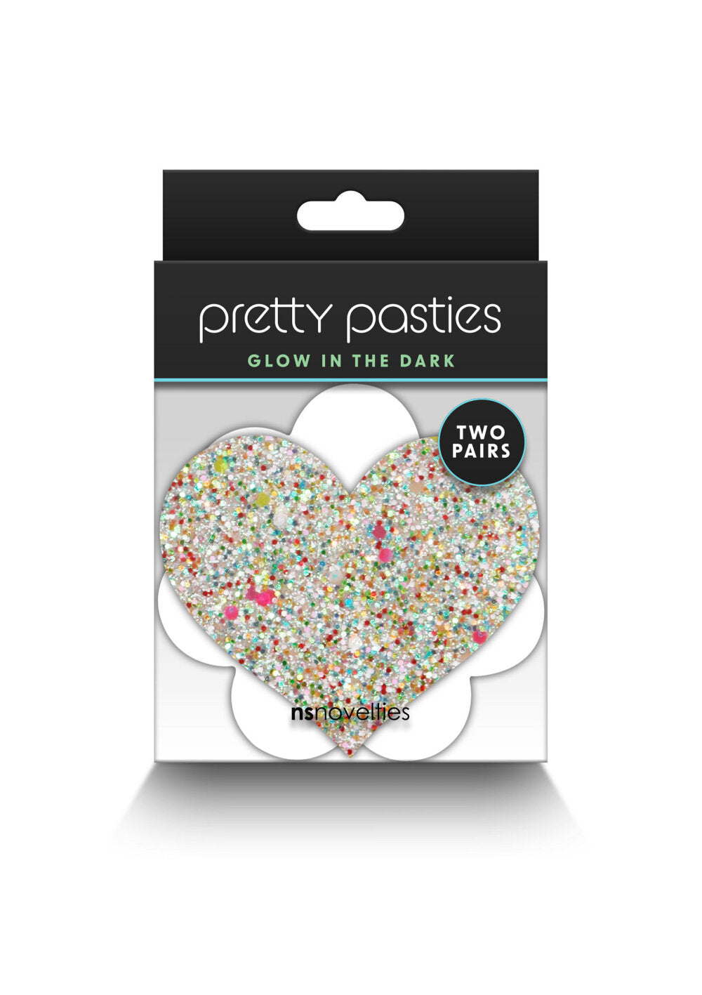 NS Novelties Pretty Pasties Heart & Flower Glow 2 Pair