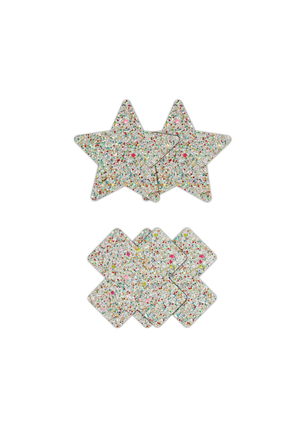 NS Novelties Pretty Pasties Star & Cross Glow 2 Pair