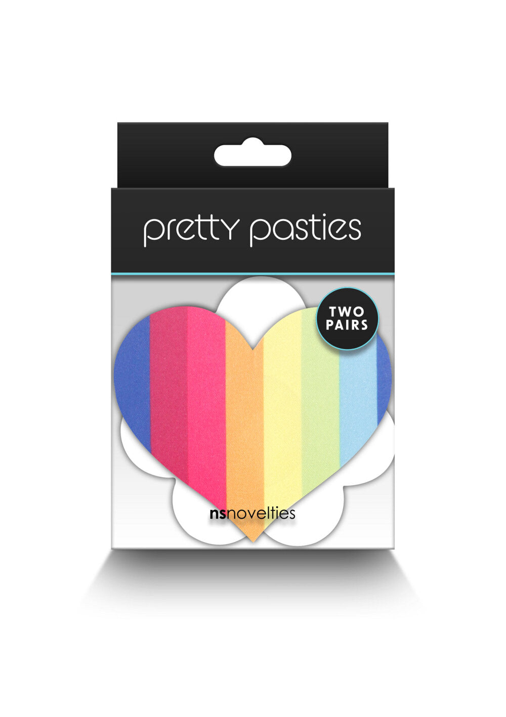 NS Novelties Pretty Pasties Pride Heart & Flower Rainbow 2 Pair