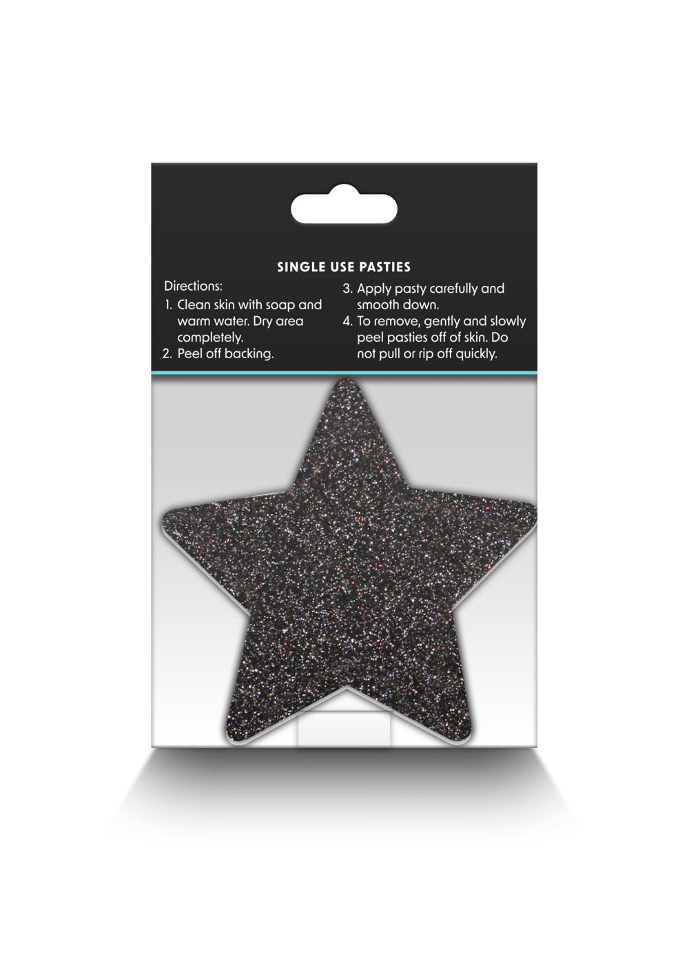 NS Novelties Pretty Pasties Glitter Stars Black/Gold 2 Pair