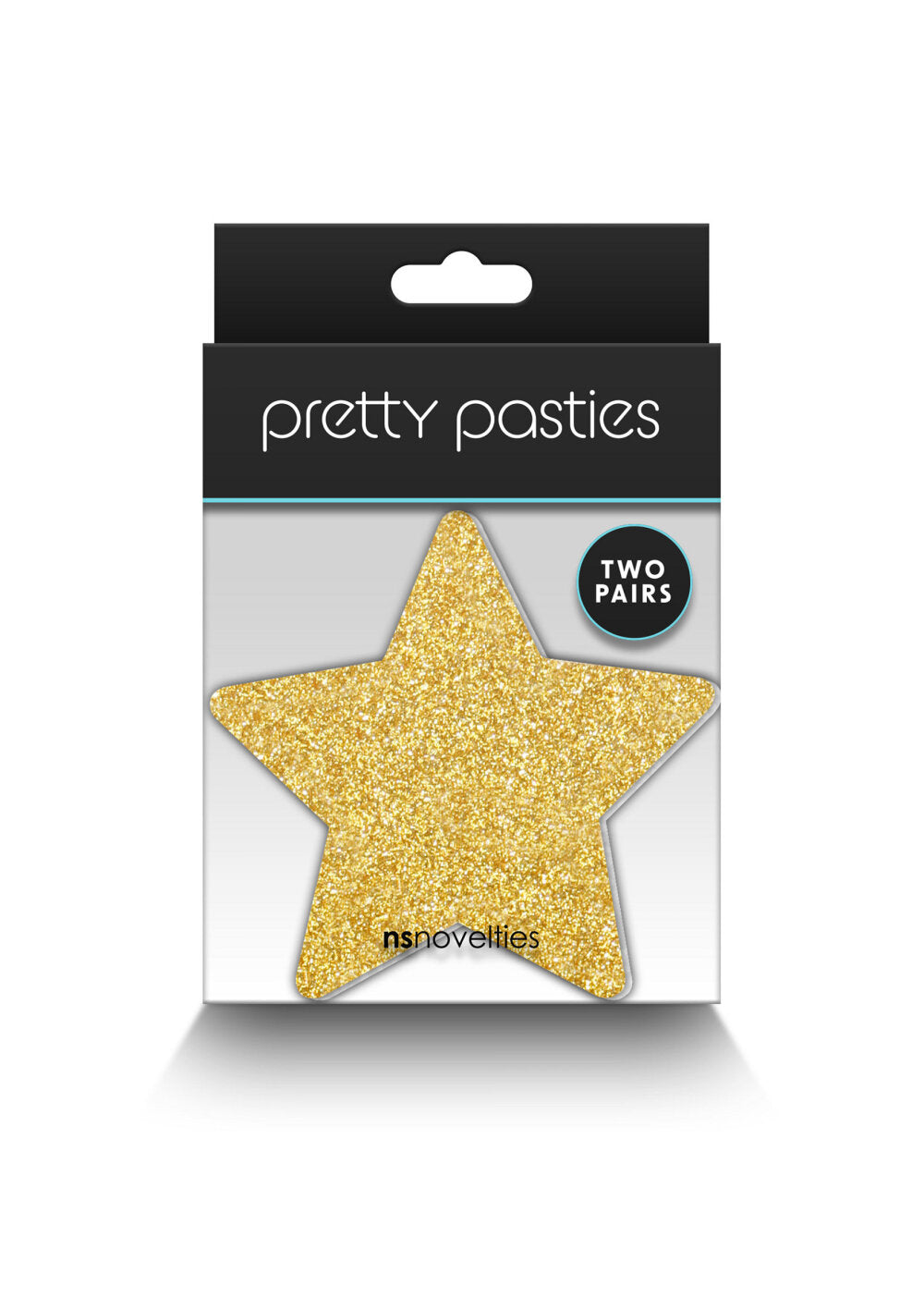 NS Novelties Pretty Pasties Glitter Stars Black/Gold 2 Pair